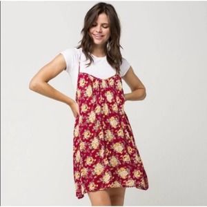 Volcom Roadtrip Junior Mix Retro Floral Dress Medium